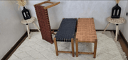Handmade Woven Leather Bench